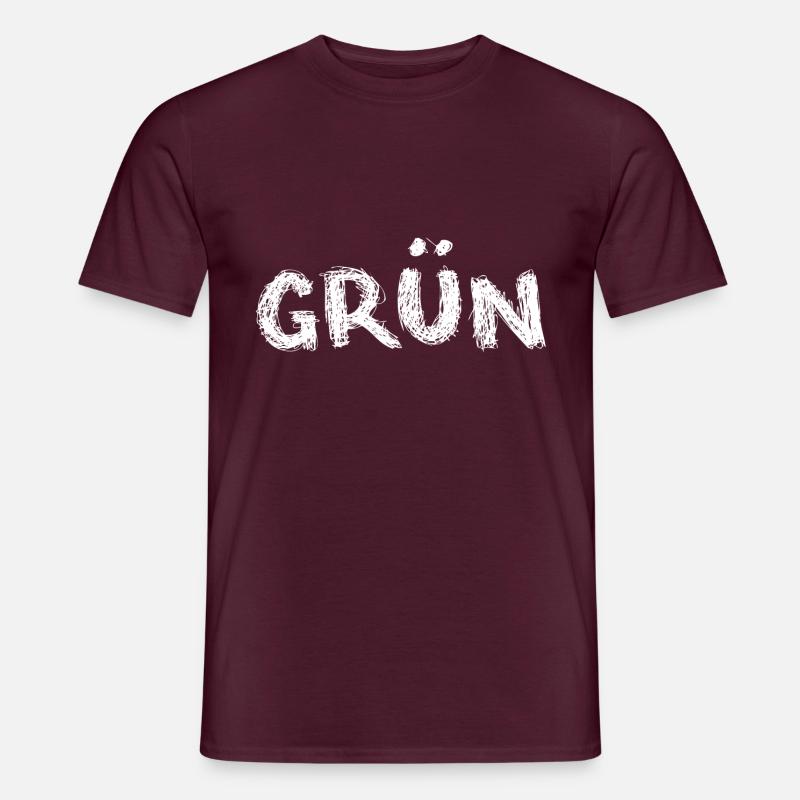 grün oder ? - Männer T-Shirt - Ziegelrot