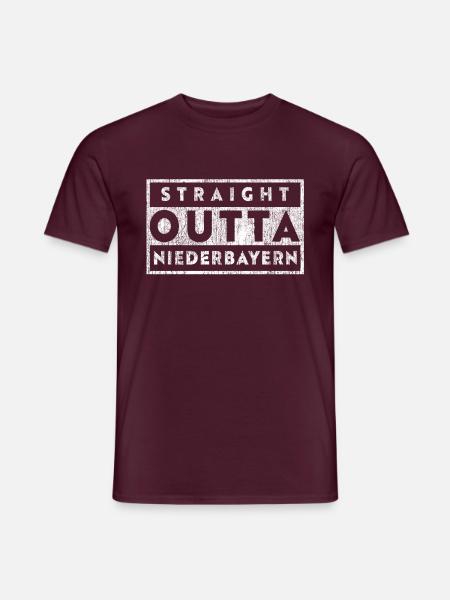 Straight Outta Niederbayern - Männer T-Shirt - Ziegelrot