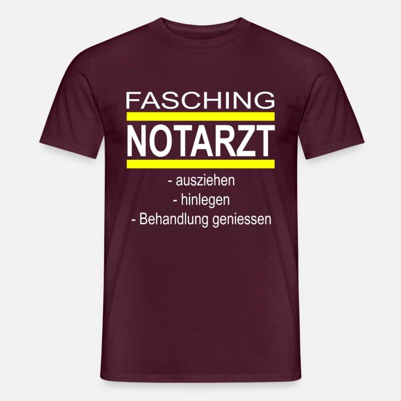 Fasching Notarzt - Männer T-Shirt - Ziegelrot