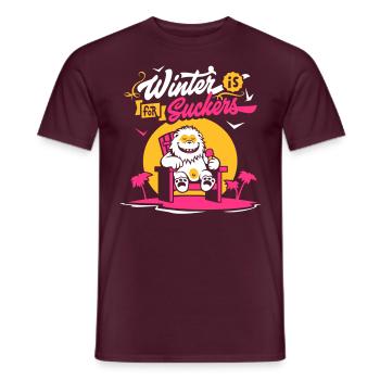 Der Winter ist etwas für Saugnäpfe - Männer T-Shirt - Ziegelrot - Vorne - AI Model Male 178 light (178cm)