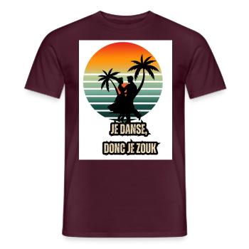 Je dance donc Je zouk - Men's T-Shirt - brick red - Front - AI Model Male 178 light (178cm)