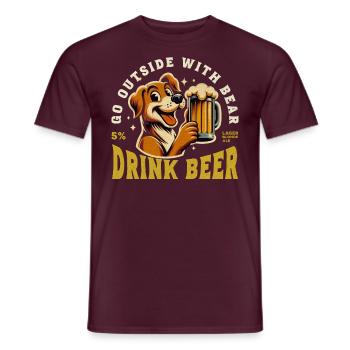 Trinkender Hund - Männer T-Shirt - Ziegelrot - Vorne - AI Model Male 178 light (178cm)
