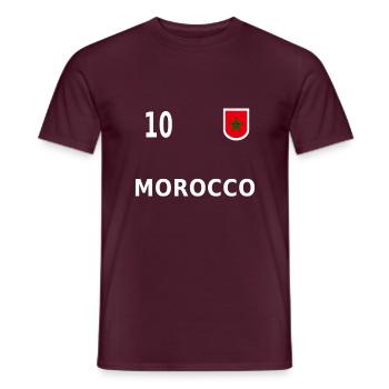 Morocco football jersey 2018 number 10 - Men's T-Shirt - brick red - Front - AI Model Male 178 light (178cm)