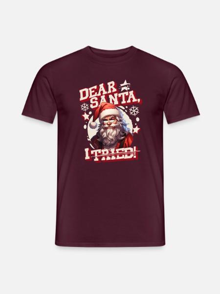 Dear Santa i tried - Men's T-Shirt - brick red