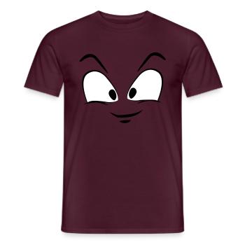 Gesicht lustig - Männer T-Shirt - Ziegelrot - Vorne - AI Model Male 178 light (178cm)