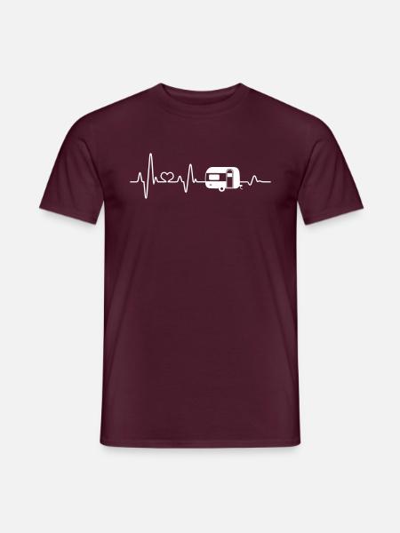 Camping Wohnmobil Camper Herzschlag Wohnwagen - Männer T-Shirt - Ziegelrot