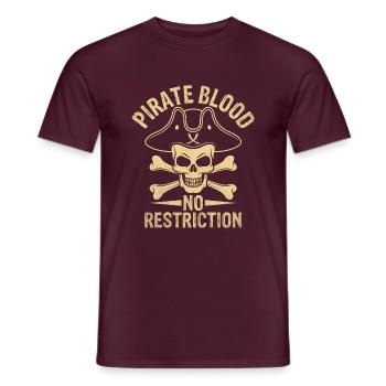 Pirate Blood No Restriction Pirate Youth Design - Männer T-Shirt - Ziegelrot - Vorne - AI Model Male 178 light (178cm)