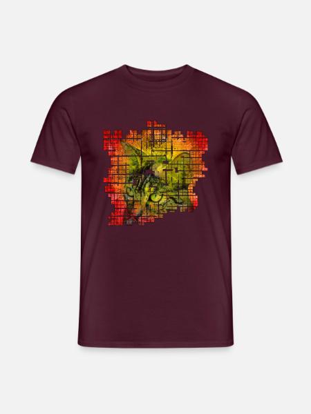 Katze bunt - Männer T-Shirt - Ziegelrot