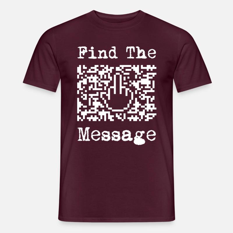 Finde die Botschaft - den Mittelfinger - Männer T-Shirt - Ziegelrot