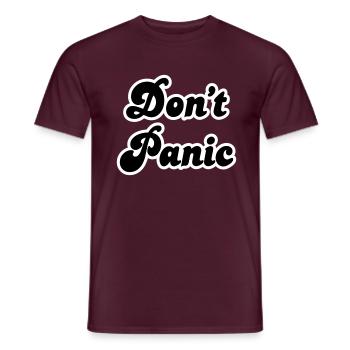 Don't Panic - Men's T-Shirt - brick red - Front - AI Model Male 178 light (178cm)