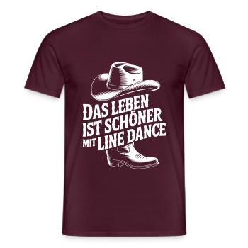 Das Leben ist schöner mit Line Dance - Männer T-Shirt - Ziegelrot - Vorne - AI Model Male 178 light (178cm)