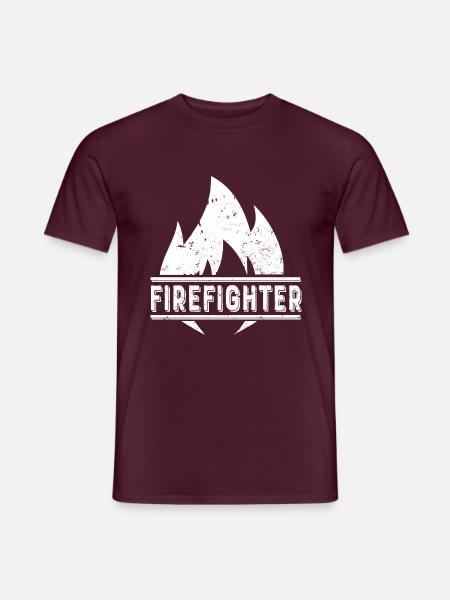 Firefighter Firefighting Feuer Feuerwehr Brand - Männer T-Shirt - Ziegelrot