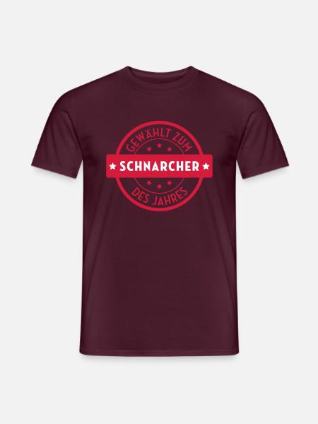 Schnarcher Schnarcherin Schnarchen Schlaf Humor - Männer T-Shirt - Ziegelrot