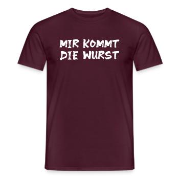 MIR KOMMT DIE WURST - Männer T-Shirt - Ziegelrot - Vorne - AI Model Male 178 light (178cm)