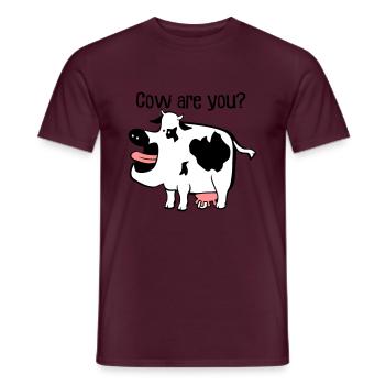 Cow are you? - Men's T-Shirt - brick red - Front - AI Model Male 178 light (178cm)