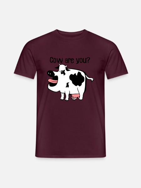 Cow are you? - Men's T-Shirt - brick red
