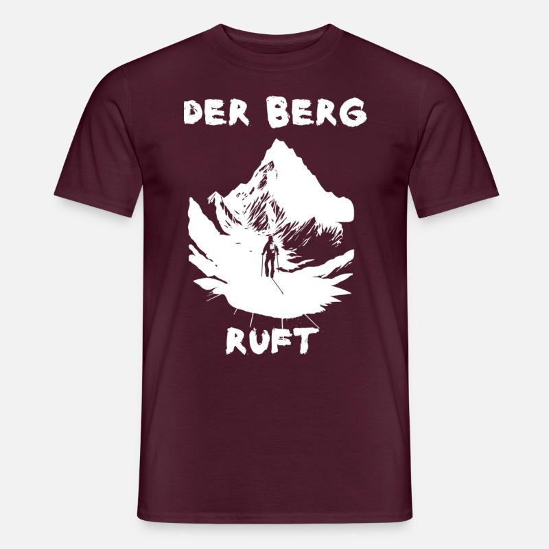 Der Berg ruft - Männer T-Shirt - Ziegelrot