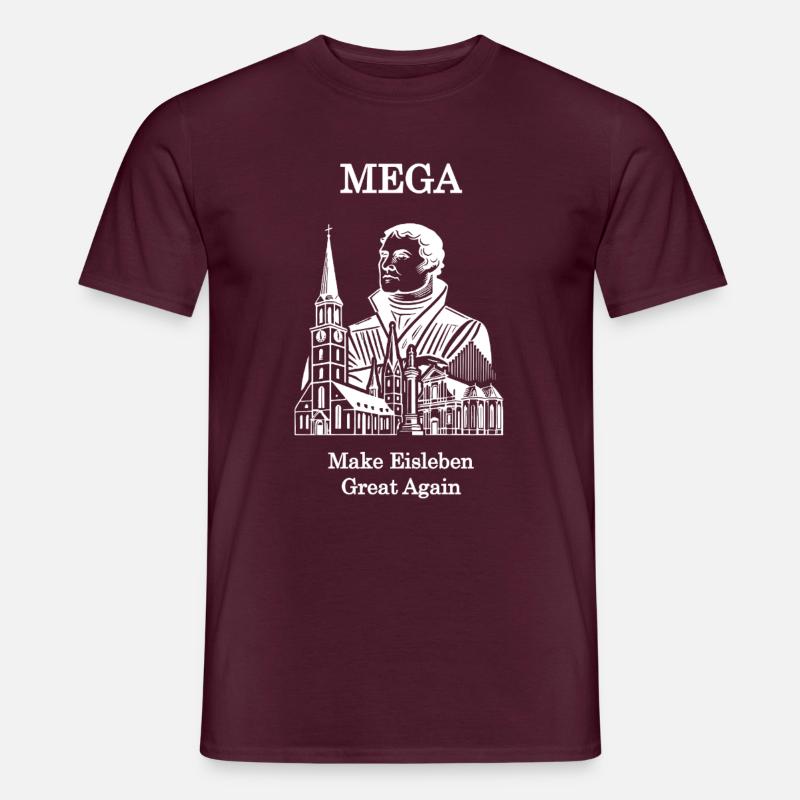 MEGA_White - Männer T-Shirt - Ziegelrot