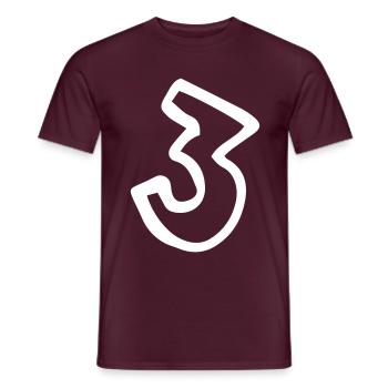3, Geburtstag, Jubiläum, Jahrestag, - Männer T-Shirt - Ziegelrot - Vorne - AI Model Male 178 light (178cm)