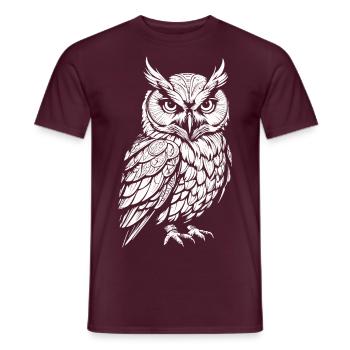 Owl - Men's T-Shirt - brick red - Front - AI Model Male 178 light (178cm)