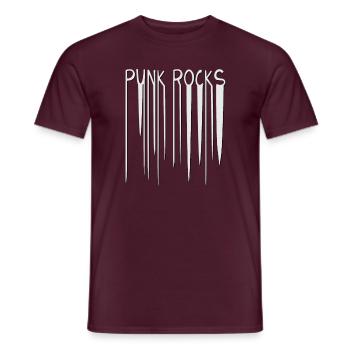 Retro Punk Rock Nostalgia Music Punk Rocks - Men's T-Shirt - brick red - Front - AI Model Male 178 light (178cm)