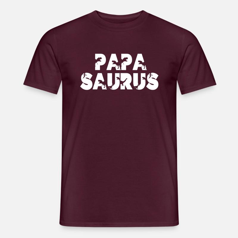 Bester Papa Geschenkidee Vater Papasaurus lustig - Männer T-Shirt - Ziegelrot