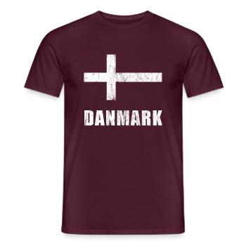 Danemark Dannebrog Danish flag Danes vintage - T-shirt homme - rouge brique - Devant - AI Model Male 178 light (178cm)