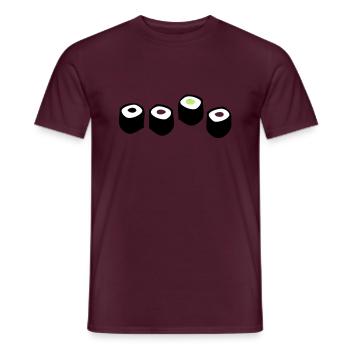 Sushi Rolls - Men's T-Shirt - brick red - Front - AI Model Male 178 light (178cm)