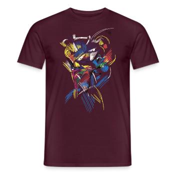 abstrait - T-shirt homme - rouge brique - Devant - AI Model Male 178 light (178cm)