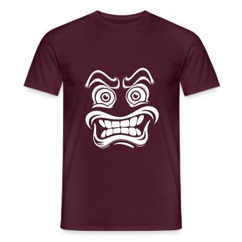Masque facial en colère - T-shirt homme - rouge brique - Devant - AI Model Male 178 light (178cm)