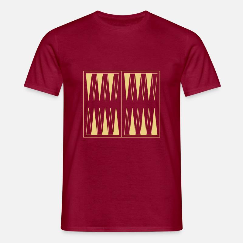 BackgammonBoard einfarbig - Männer T-Shirt - Ziegelrot