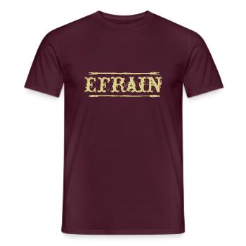 Efrain Golden Text Nom Badge - T-shirt homme - rouge brique - Devant - AI Model Male 178 light (178cm)