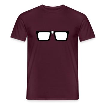 nerd horn glasses glasses symbol geek sly freak in - Men's T-Shirt - brick red - Front - AI Model Male 178 light (178cm)