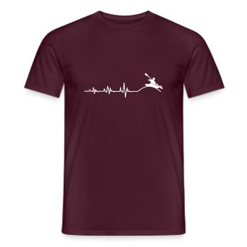 Kajak Herzschlag - Männer T-Shirt - Ziegelrot - Vorne - AI Model Male 178 light (178cm)