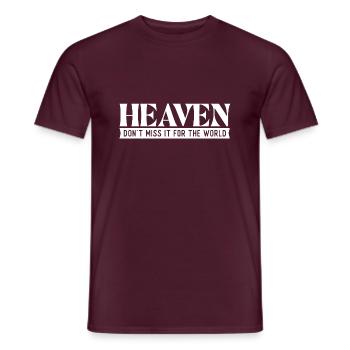 Heaven Don't Miss It For The World - Christian - Men's T-Shirt - brick red - Front - AI Model Male 178 light (178cm)