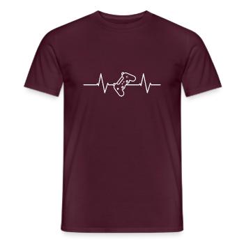 Heartbeat Gaming Design Geschenkidee - Männer T-Shirt - Ziegelrot - Vorne - AI Model Male 178 light (178cm)
