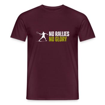 NO RALLIES - Männer T-Shirt - Ziegelrot - Vorne - AI Model Male 178 light (178cm)