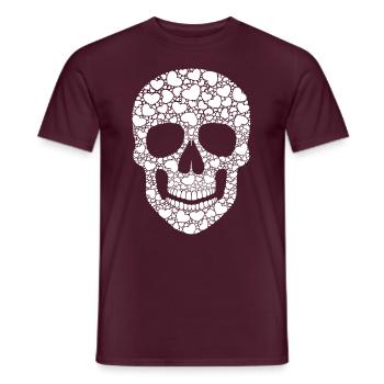 Skull, White Hearts - Men's T-Shirt - brick red - Front - AI Model Male 178 light (178cm)
