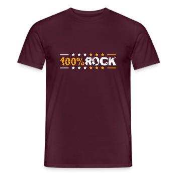 100 % Prozent Rock Heavy Metal Musik Text Logo Fun - Männer T-Shirt - Ziegelrot - Vorne - AI Model Male 178 light (178cm)