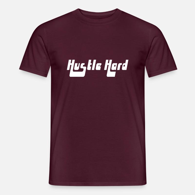 Hustle Hard - Männer T-Shirt - Ziegelrot