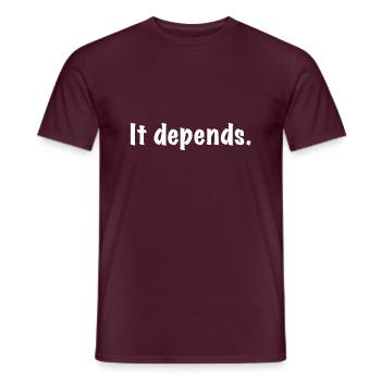 It Depends - Männer T-Shirt - Ziegelrot - Vorne - AI Model Male 178 light (178cm)