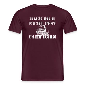 Ne vous collez pas à monter en train, locomotive de chemin de fer - T-shirt homme - rouge brique - Devant - AI Model Male 178 light (178cm)