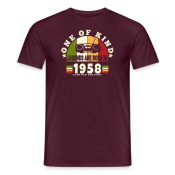 1958 Birth of legend 1958 born in 1958 birthday - Men's T-Shirt - brick red - Front - AI Model Male 178 light (178cm)