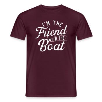 Je suis l’ami du bateau - Capitaine de bateau - T-shirt homme - rouge brique - Devant - AI Model Male 178 light (178cm)