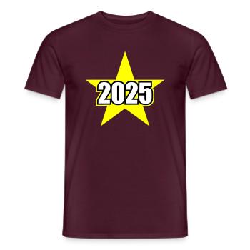 2025 Stern - Männer T-Shirt - Ziegelrot - Vorne - AI Model Male 178 light (178cm)