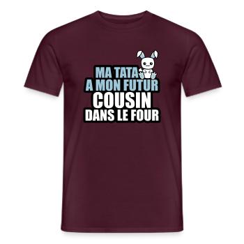 ma tata a mon futur cousin dans le four - T-shirt homme - rouge brique - Devant - AI Model Male 178 light (178cm)