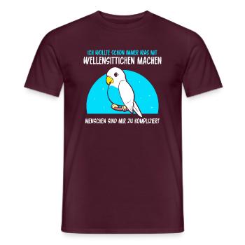 Ich wollte schon immer was mit Wellensittichen - Männer T-Shirt - Ziegelrot - Vorne - AI Model Male 178 light (178cm)