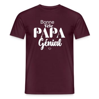 Bonne Fête papa génial - T-shirt homme - rouge brique - Devant - AI Model Male 178 light (178cm)