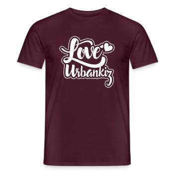 Love urbankiz - T-shirt homme - rouge brique - Devant - AI Model Male 178 light (178cm)