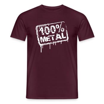 100% Pour-Métal Musique Timbre Graffiti Drops - T-shirt homme - rouge brique - Devant - AI Model Male 178 light (178cm)
